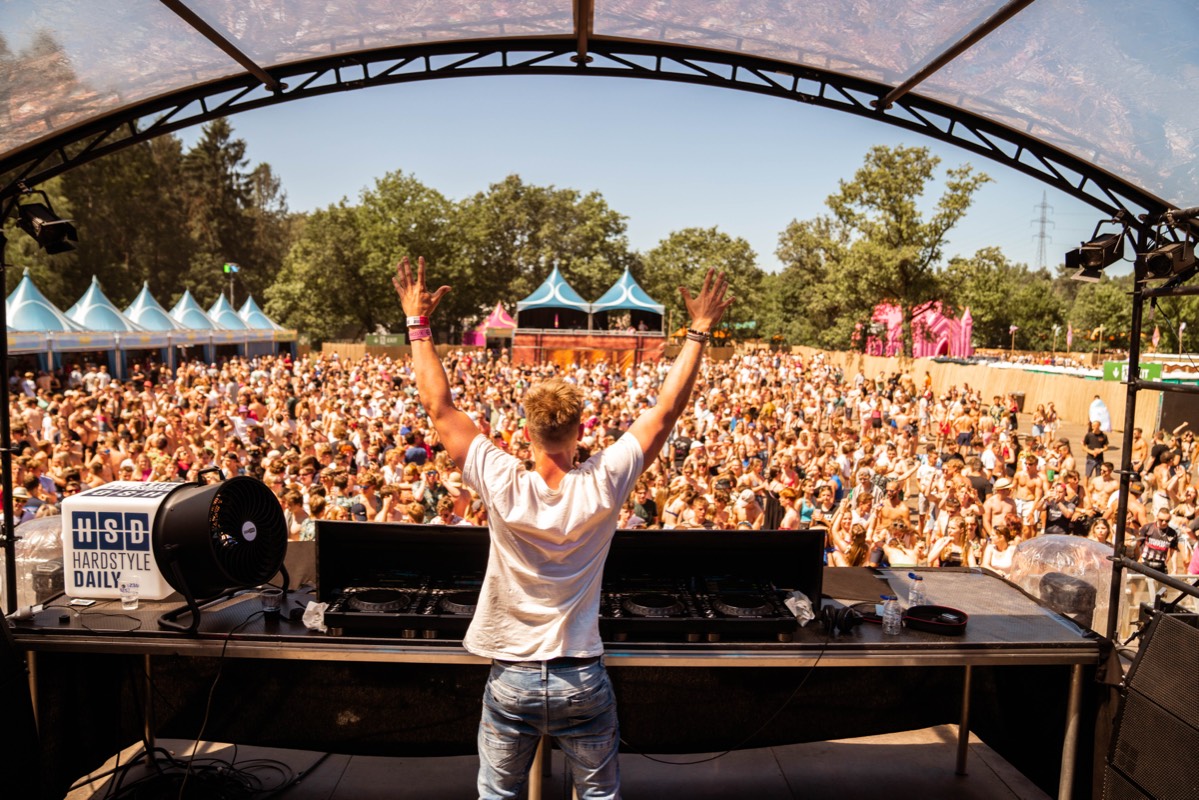Behind the decks